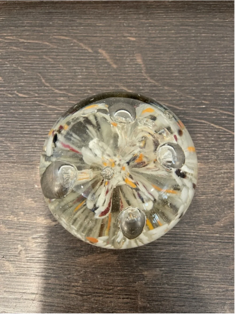 Multicolored Hand Blown Art Glass Paperweight Vintage